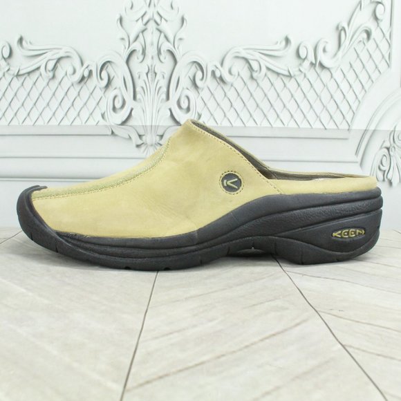 Keen Shoes - Keen XT Green Leather Slip On Round Toe Casual Mules Clogs Shoes Size 10